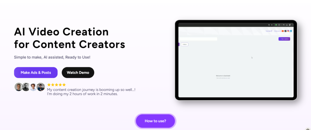 QuickAds AI Ad Creation Tool: Revolutionizing Ad Design for SMBs